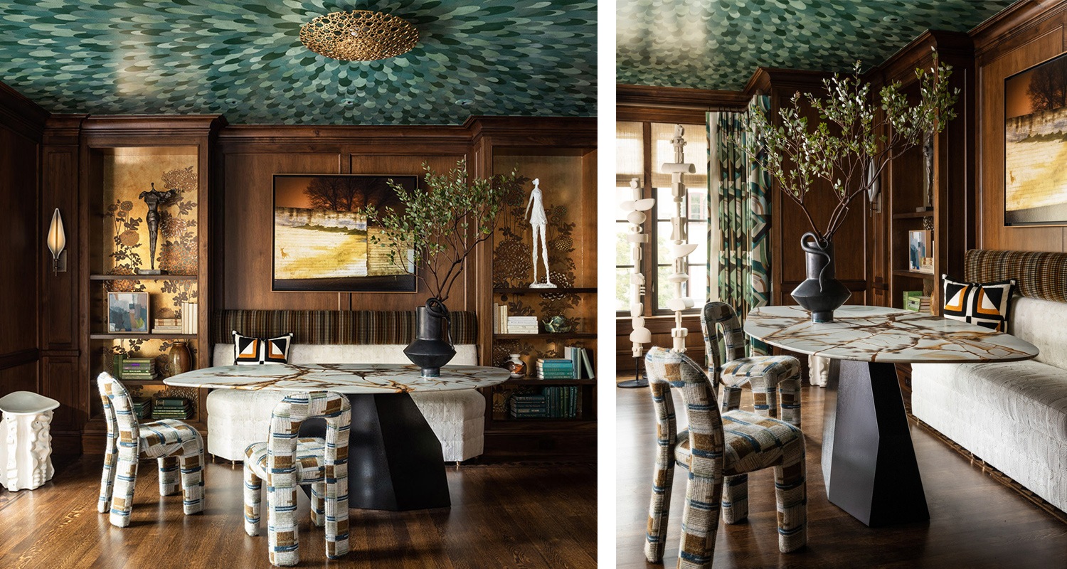 Modern library designed by Kathleen Navarra
